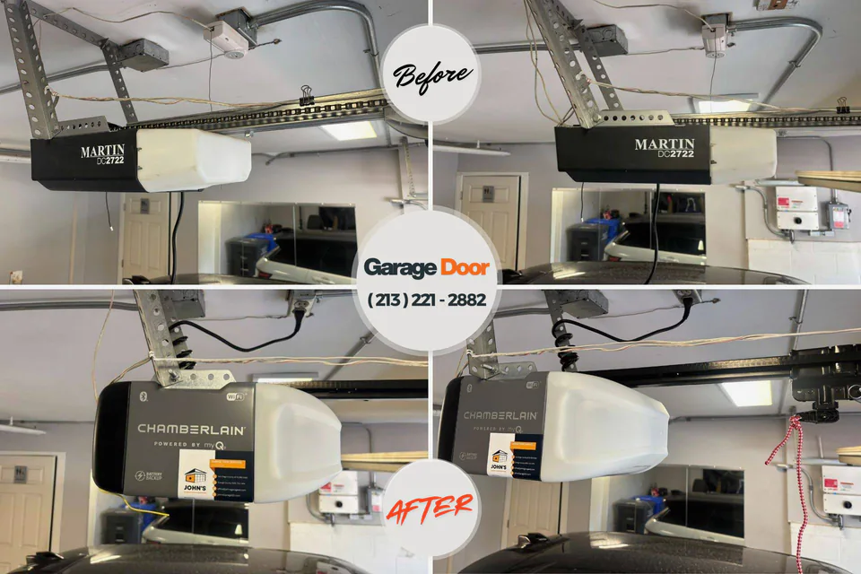 Before and after: garage door repair Bloomingdale, GA